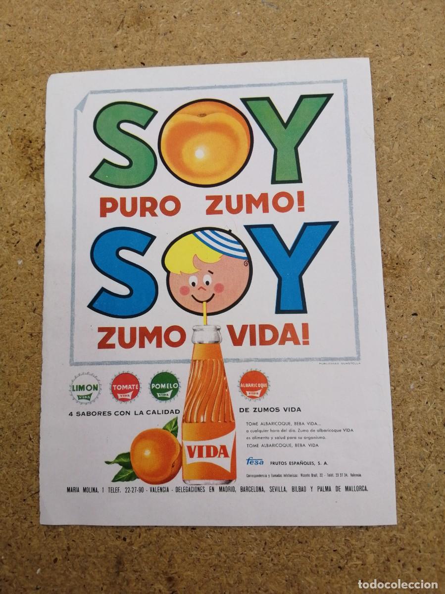 Otros art&iacute;culos de coleccionismo en papel: ANUNCIO. ZUMOS VIDA.