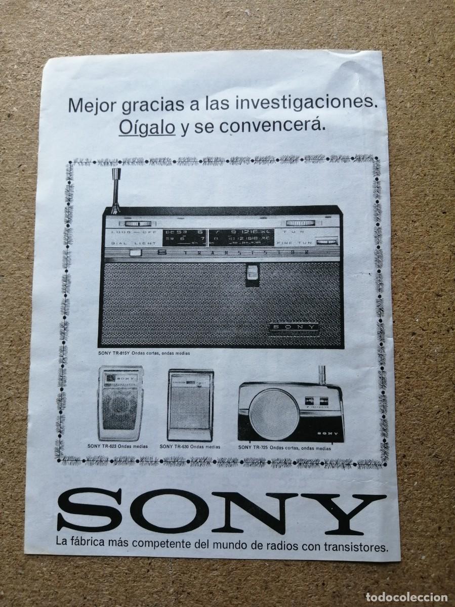 Otros art&iacute;culos de coleccionismo en papel: ANUNCIO. RADIO TRANSISTORES SONY