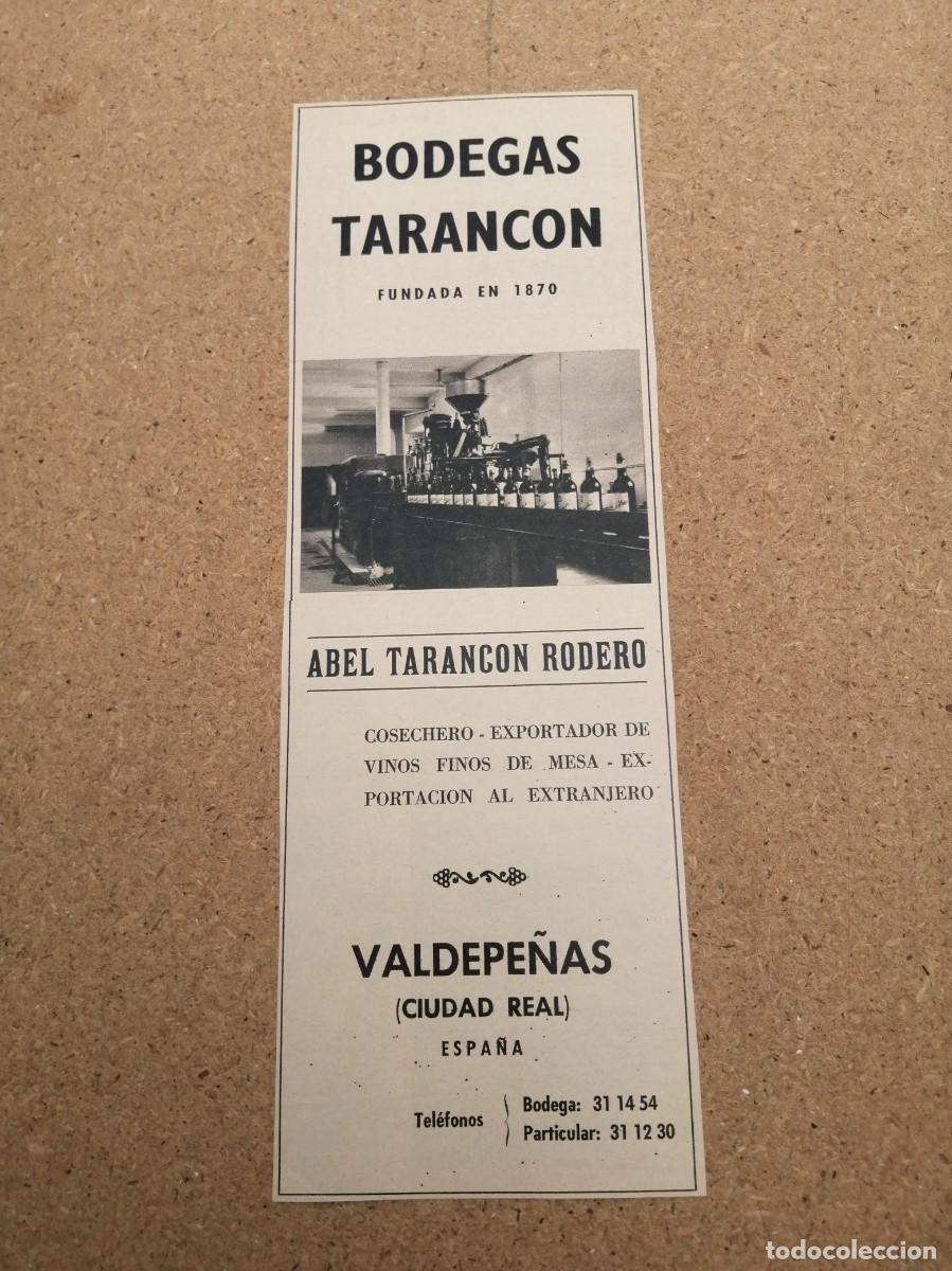 Otros art&iacute;culos de coleccionismo en papel: ANUNCIO. BODEGAS TARANCON (VALDEPE&Ntilde;AS)