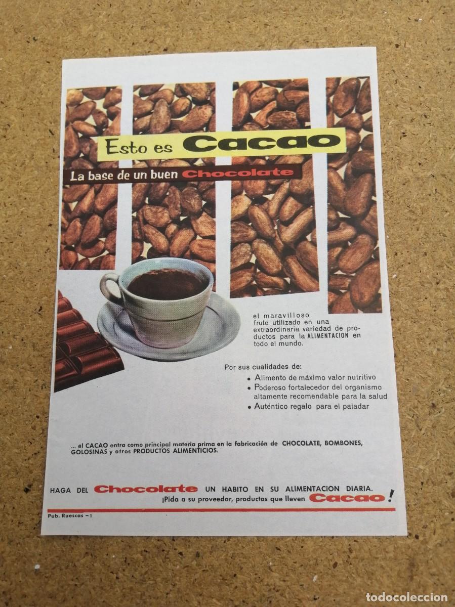 Otros art&iacute;culos de coleccionismo en papel: ANUNCIO. CACAO, LA BASE DE UN BUEN CHOCOLATE