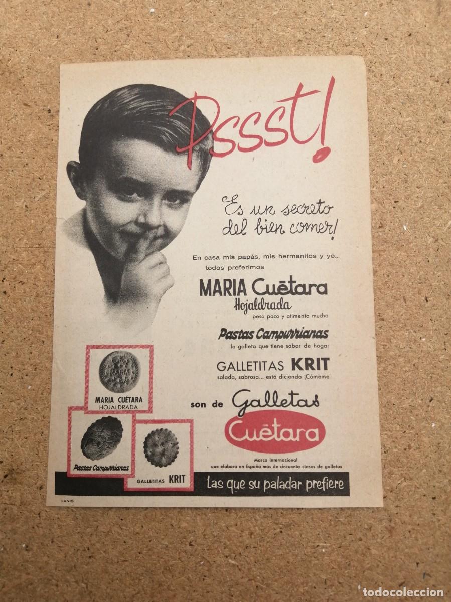 Otros art&iacute;culos de coleccionismo en papel: ANUNCIO. GALLETAS CUETARA