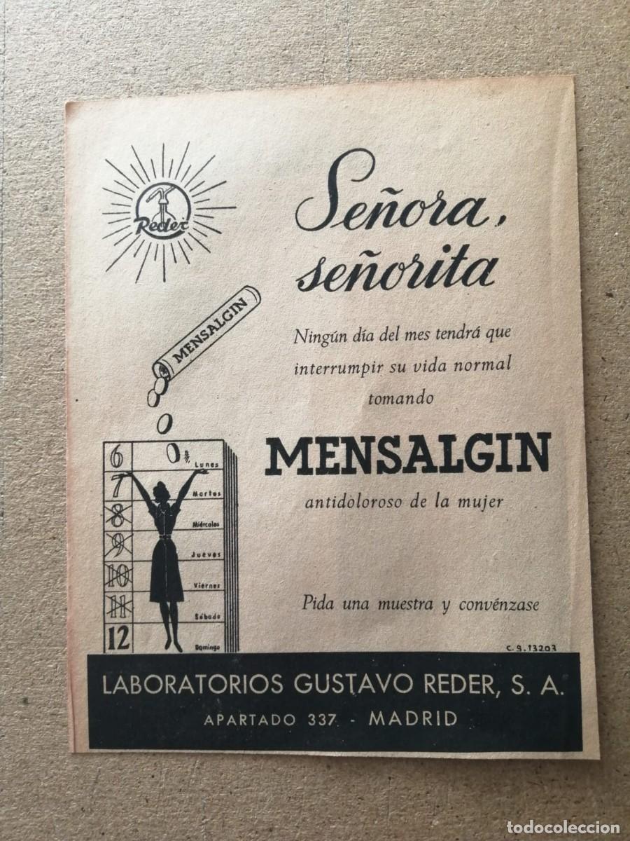 Otros art&iacute;culos de coleccionismo en papel: ANUNCIO. MENSALGINNNNNNNNNNN
