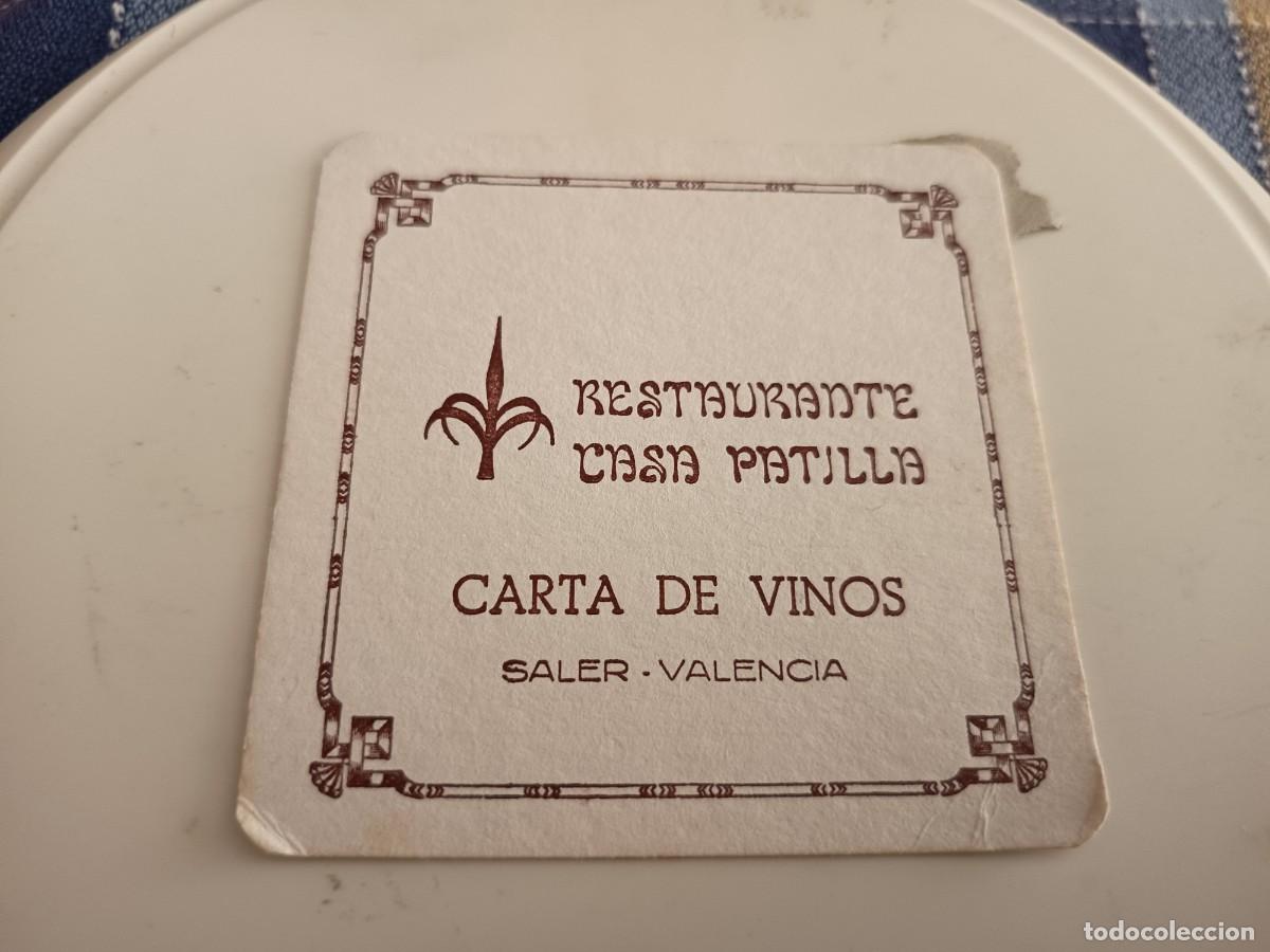 Otros art&iacute;culos de coleccionismo en papel: POSAVASOS RESTAURANTE CASA PATILLA-SALER-VALENCIA