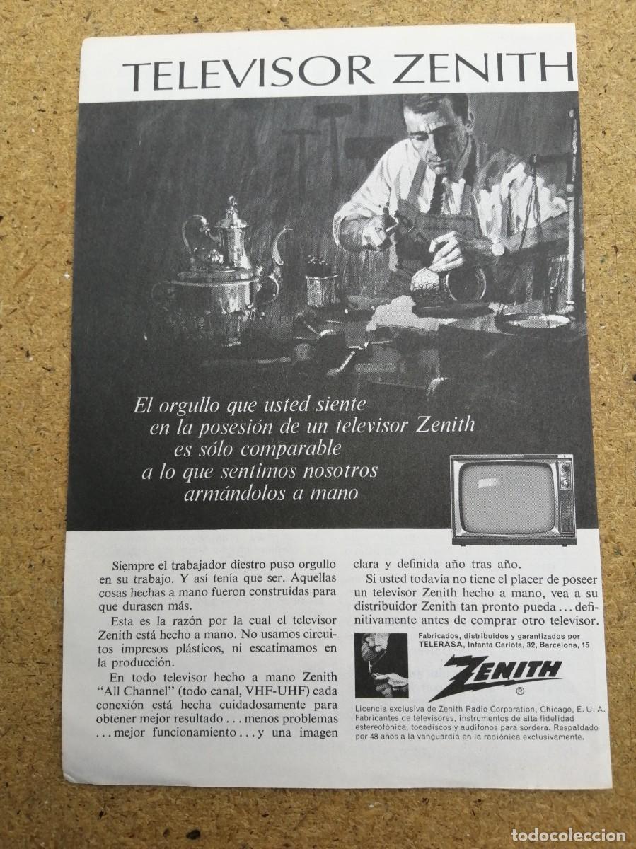 Otros art&iacute;culos de coleccionismo en papel: ANUNCIO. TELEVISOR ZENITH