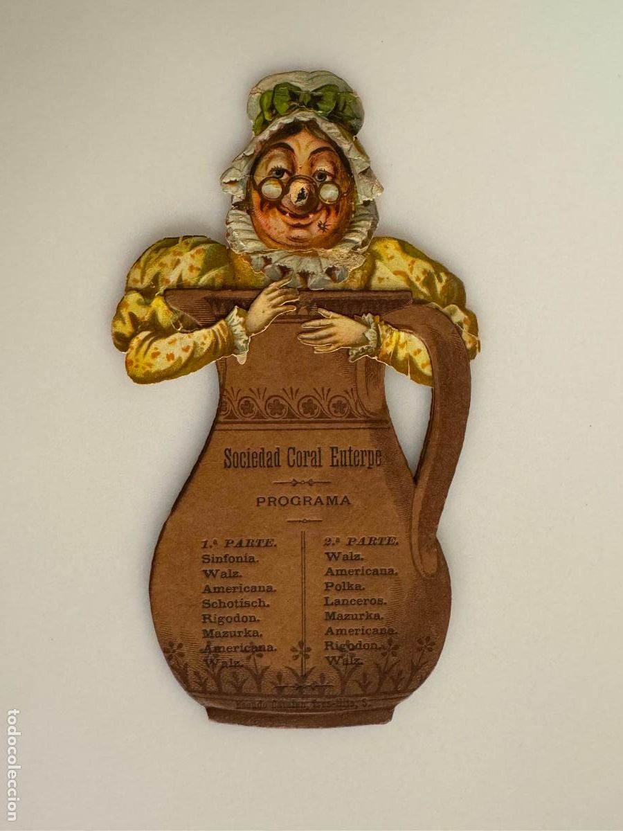 Otros art&iacute;culos de coleccionismo en papel: SOCIEDAD CORAL EUTERPE - PROGRAMA ANTIGUO TROQUELADO -VER FOTOS-(116.426)
