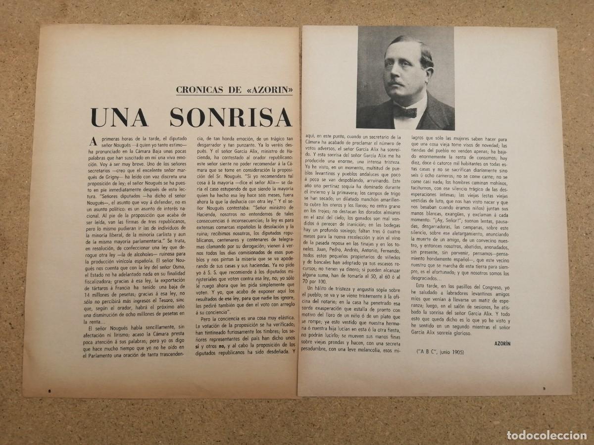 Otros art&iacute;culos de coleccionismo en papel: ARTICULO AZORIN. UNA SONRISA