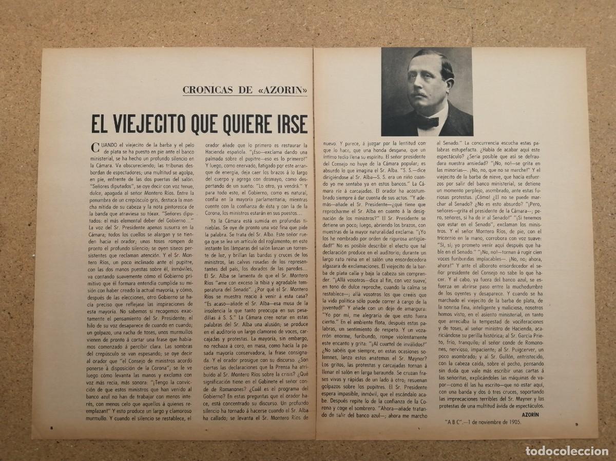 Otros art&iacute;culos de coleccionismo en papel: ARTICULO AZORIN. EL VIEJECITO QUE QUIERE IRSE