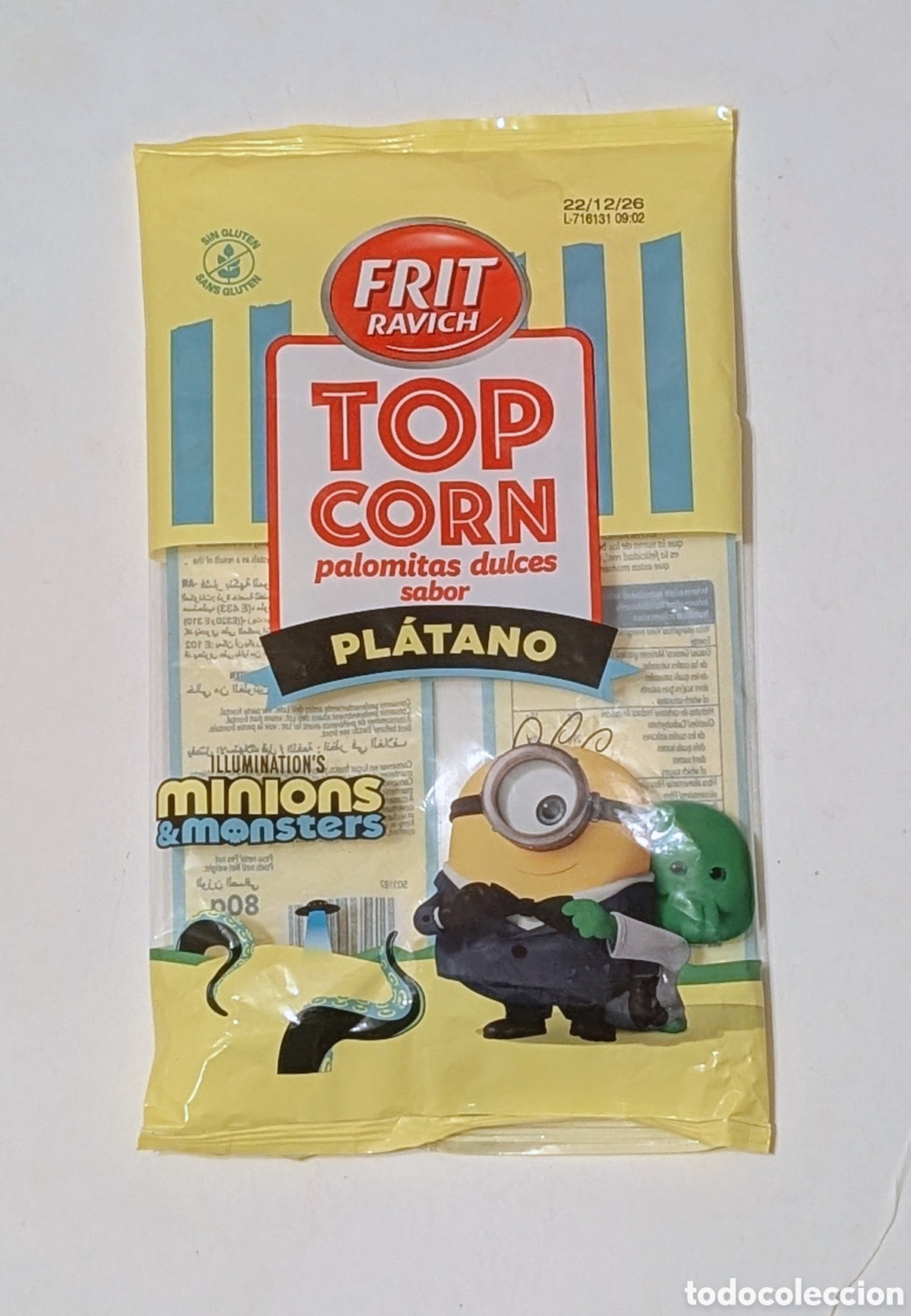 Otros art&iacute;culos de coleccionismo en papel: Envoltorio vac&iacute;o Minions & Monsters. Top Corn. Frit Ravich. GRU. Mi Villano Favorito