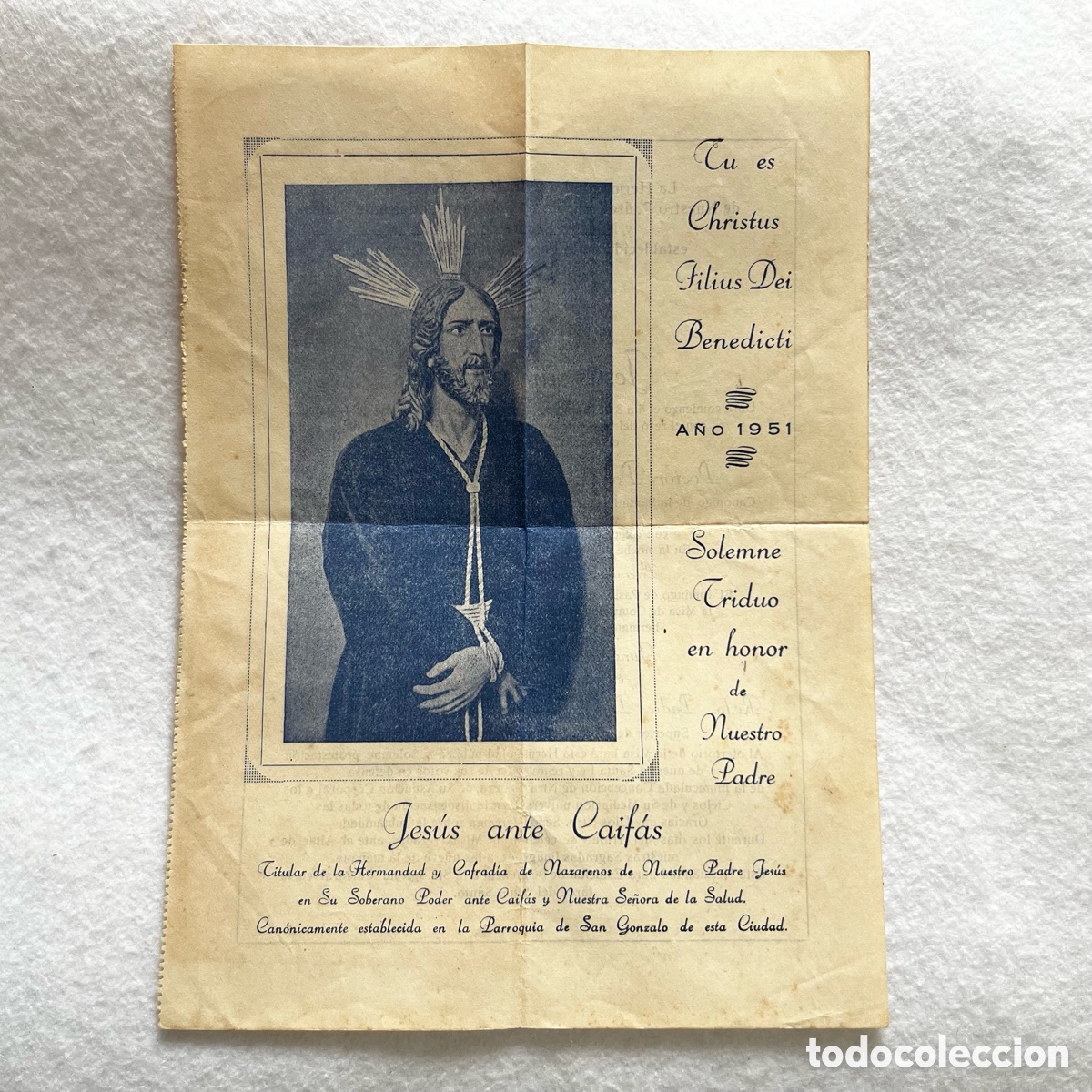 Otros art&iacute;culos de coleccionismo en papel: SEMANA SANTA SEVILLA - CONVOCATORIA DE CULTOS HERMANDAD DE SAN GONZALO
