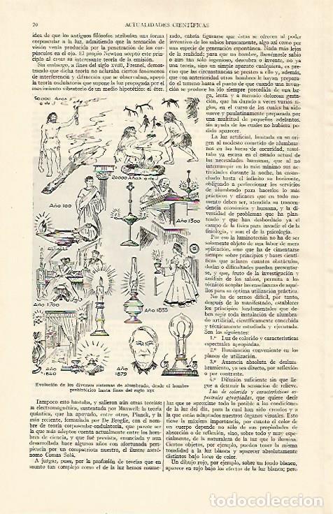 Otros art&iacute;culos de coleccionismo en papel: LAMINA ESPASA 21885: Sistemas de alumbrado - Varios