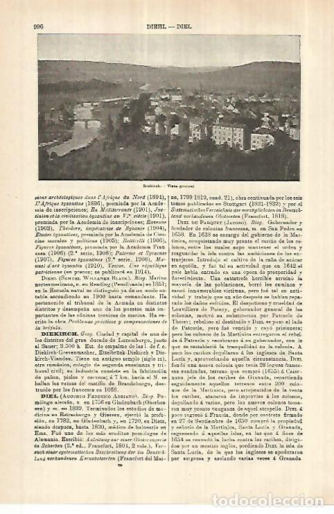 Otros art&iacute;culos de coleccionismo en papel: LAMINA ESPASA 27837: Vista de Diekirch Luxemburgo - Varios