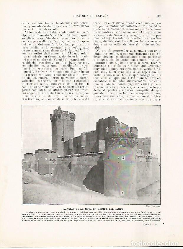 Otros art&iacute;culos de coleccionismo en papel: LAMINA 17873: Casstillo de la Mota en Medina del Campo - Manuel Rodriguez Codola y Miguel S. Oliver