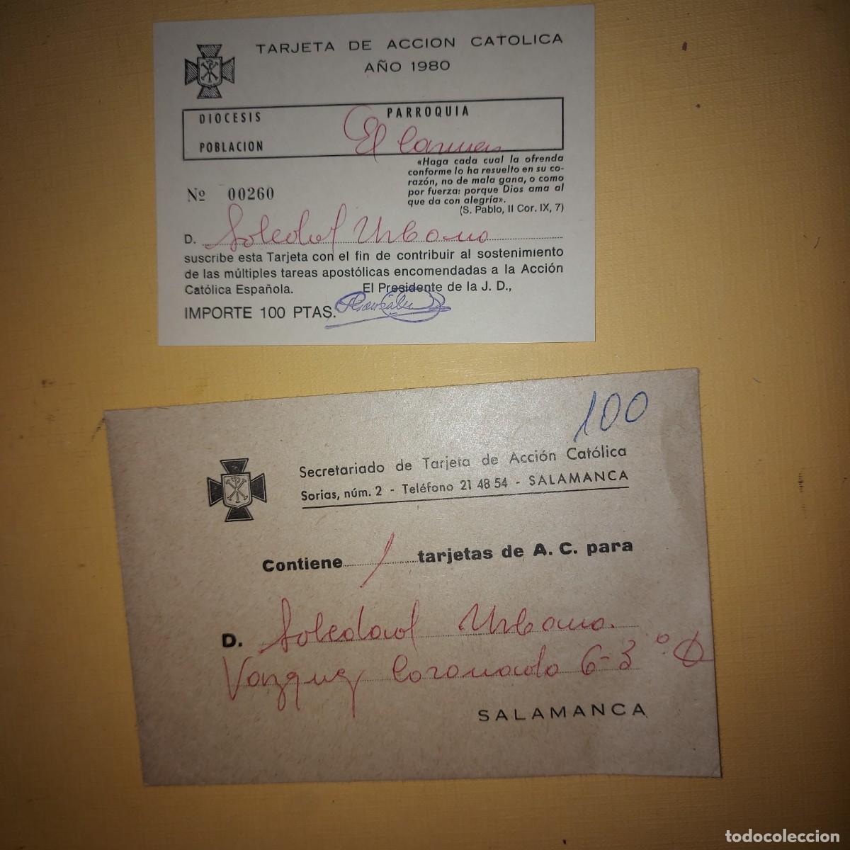 Otros art&iacute;culos de coleccionismo en papel: TARJETAS DE ACCION CATOLICA