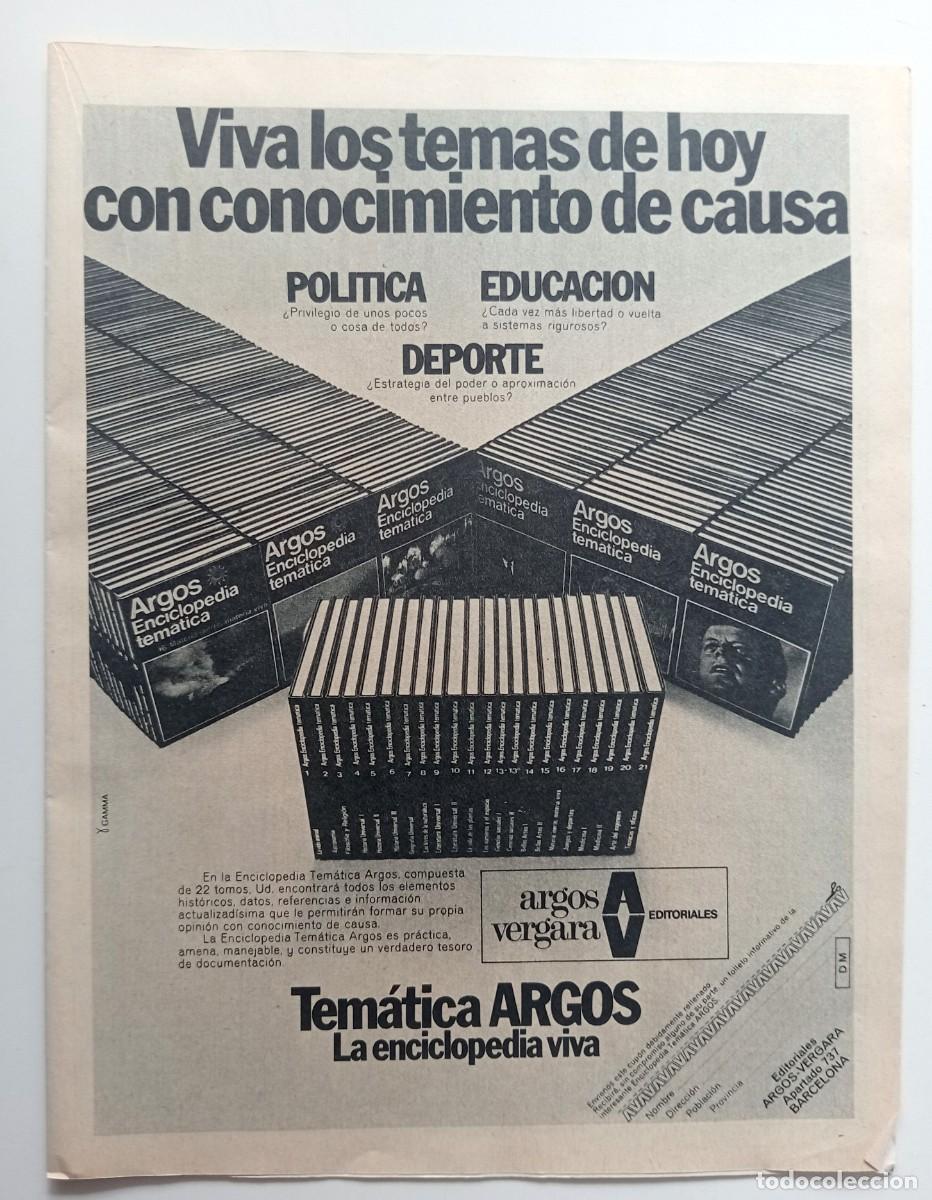 Otros art&iacute;culos de coleccionismo en papel: COLECIONISMO PAPEL ANTIGUO ANUNCIO PUBLICITARIO ENCICLOPEDIA ARGOS