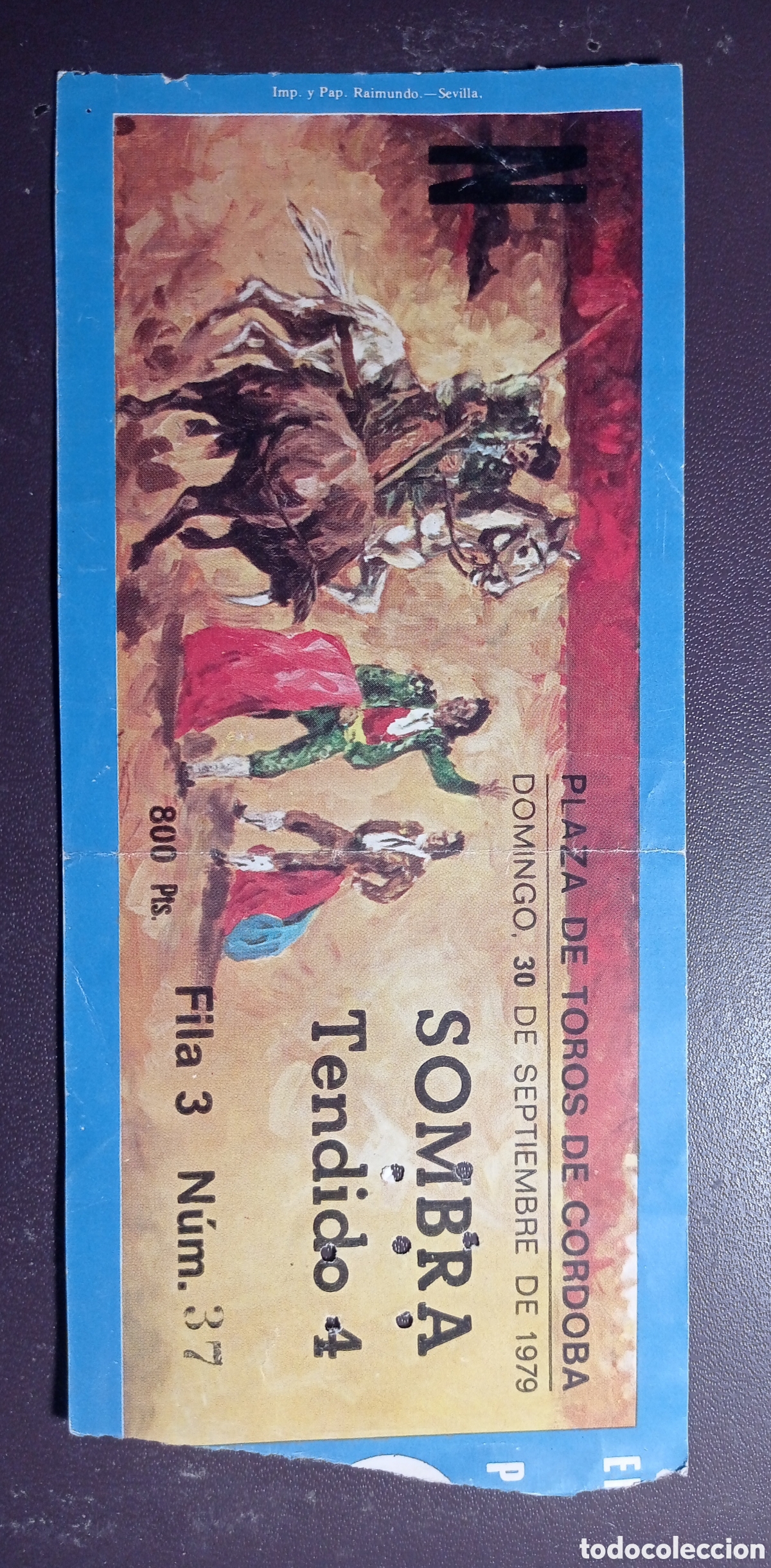 Otros art&iacute;culos de coleccionismo en papel: RESGUARDO DE ENTRADA PARA LA CORRIDA EN LA PLAZA DE TOROS DE C&Oacute;RDOBA. DOMINGO, 30 DE SEPTIEMBRE 1979