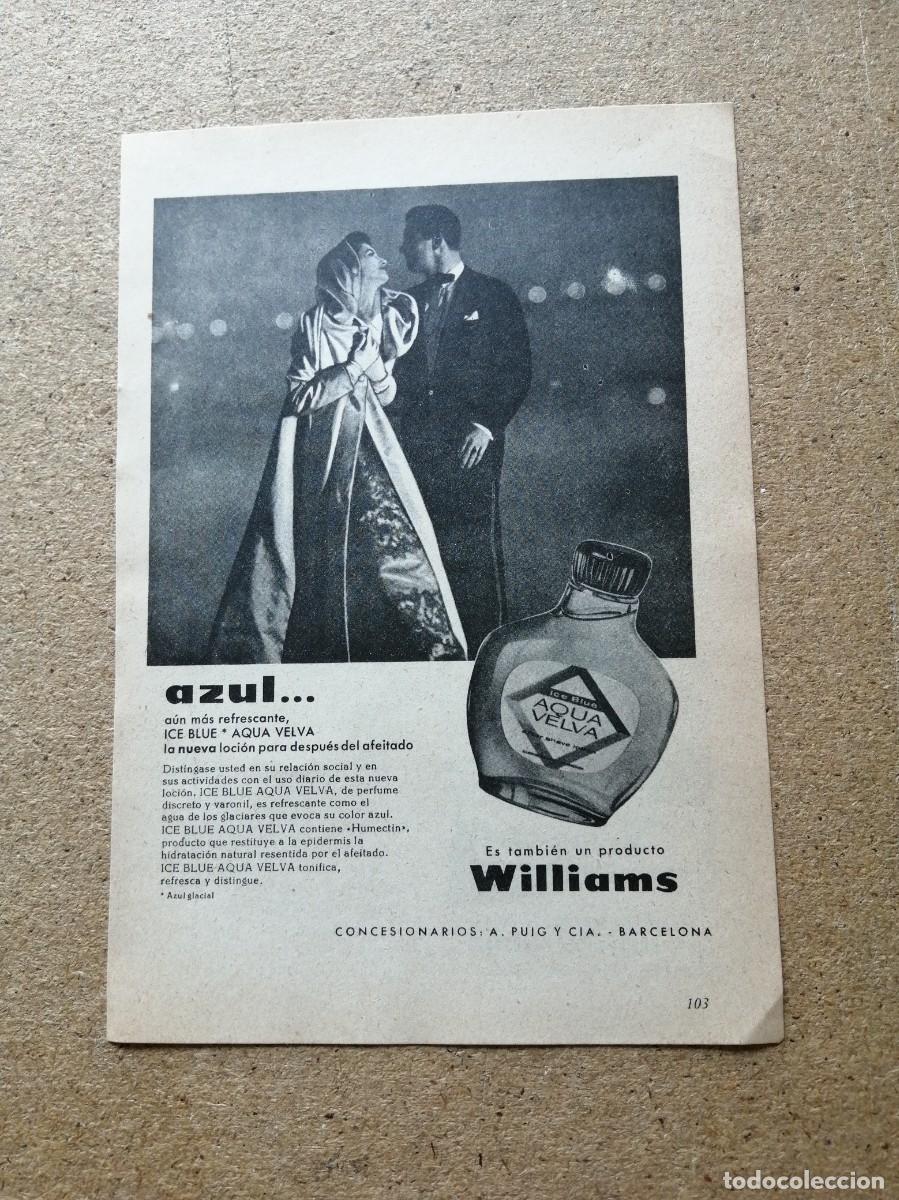 Otros art&iacute;culos de coleccionismo en papel: ANUNCIO. AQUA VELVA, WILLIAMS