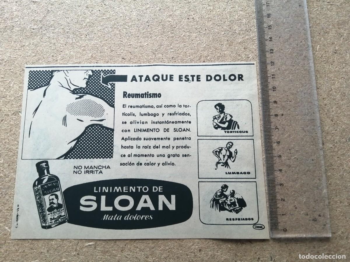 Otros art&iacute;culos de coleccionismo en papel: ANUNCIO. LINIMENTO SLOAN