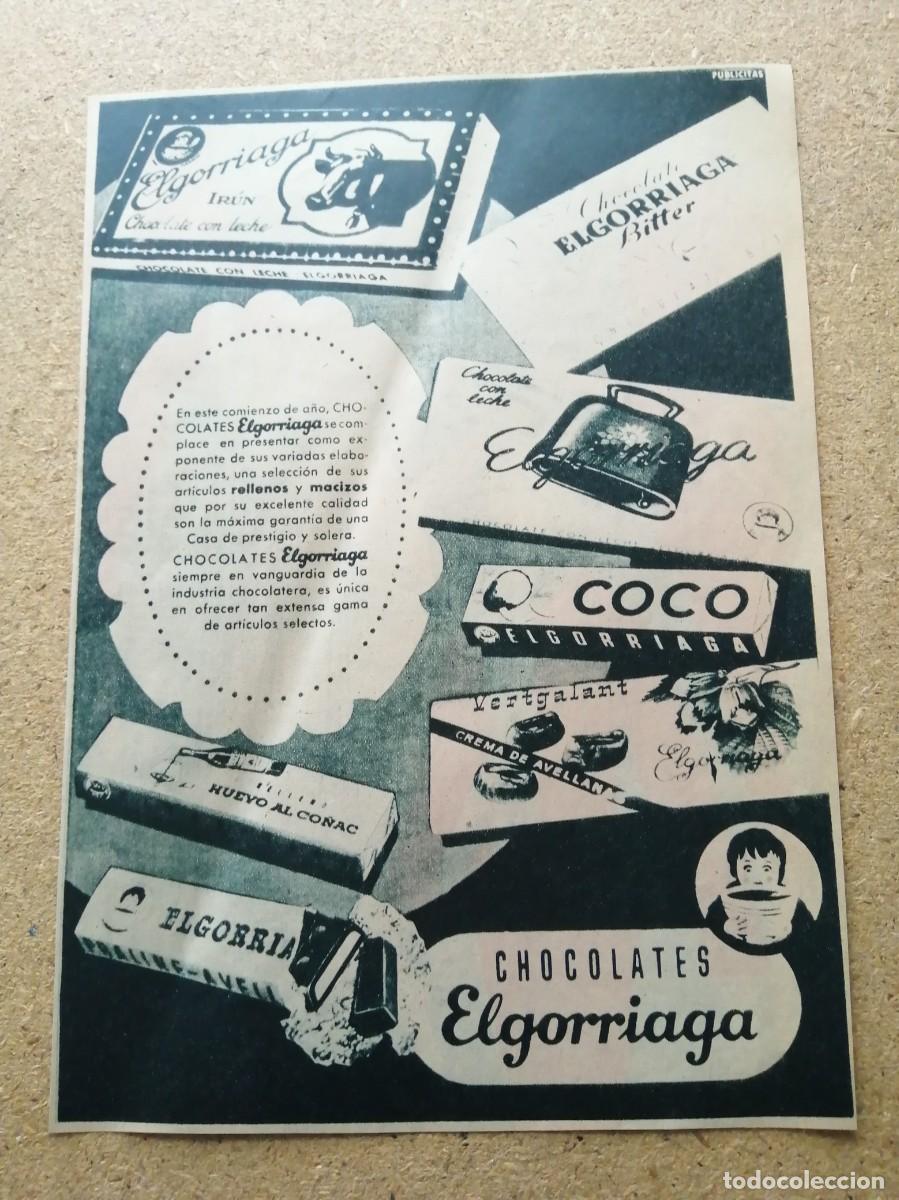Otros art&iacute;culos de coleccionismo en papel: ANUNCIO. CHOCOLATES ELGORRIAGA