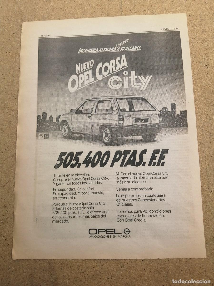 Otros art&iacute;culos de coleccionismo en papel: ANUNCIO. OPEL CORSA CITY