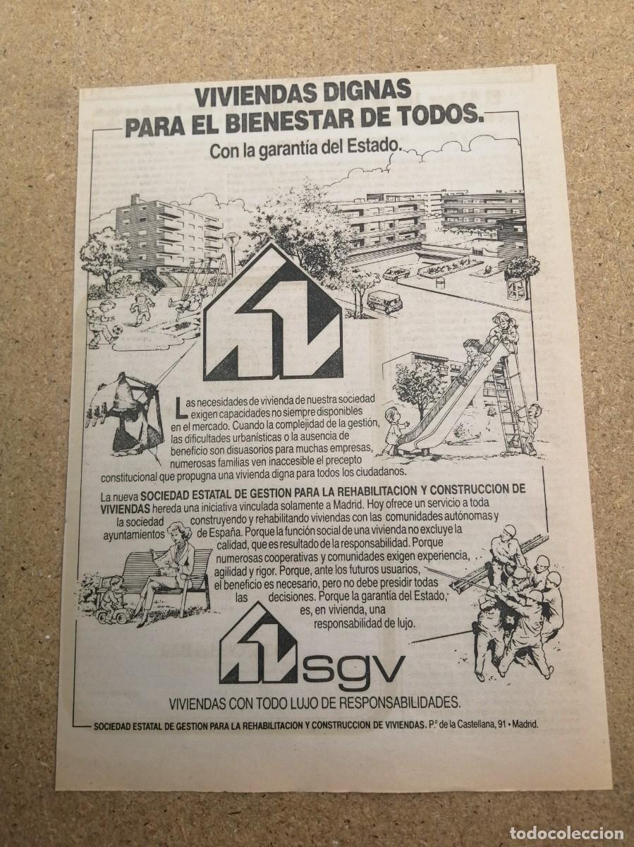 Otros art&iacute;culos de coleccionismo en papel: ANUNCIO. SGV. VIVIENDAS DIGNAS PARA EL BIENESTAR DE TODOS (MADRID)
