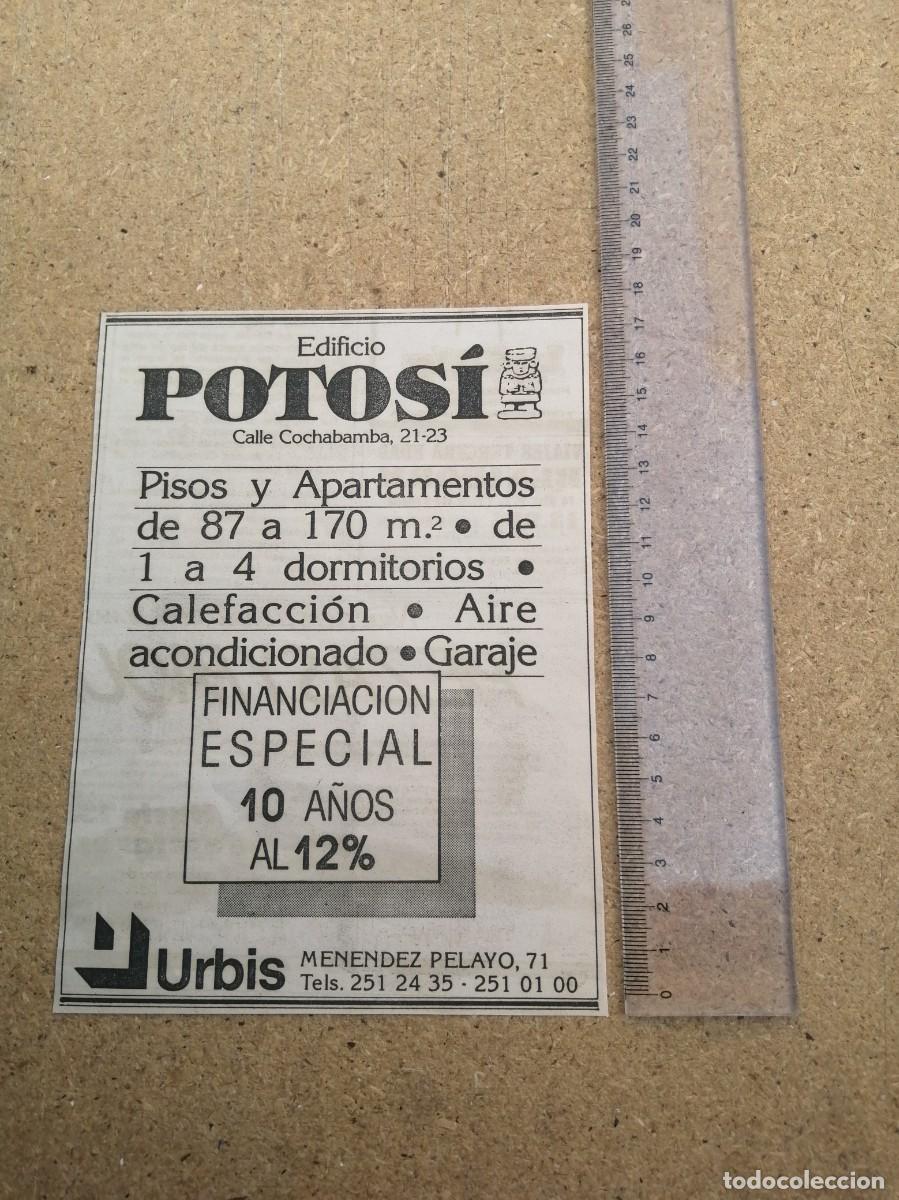 Otros art&iacute;culos de coleccionismo en papel: ANUNCIO. VENTA DE PISOS EN EDIFICIO POTOSI, MADRID