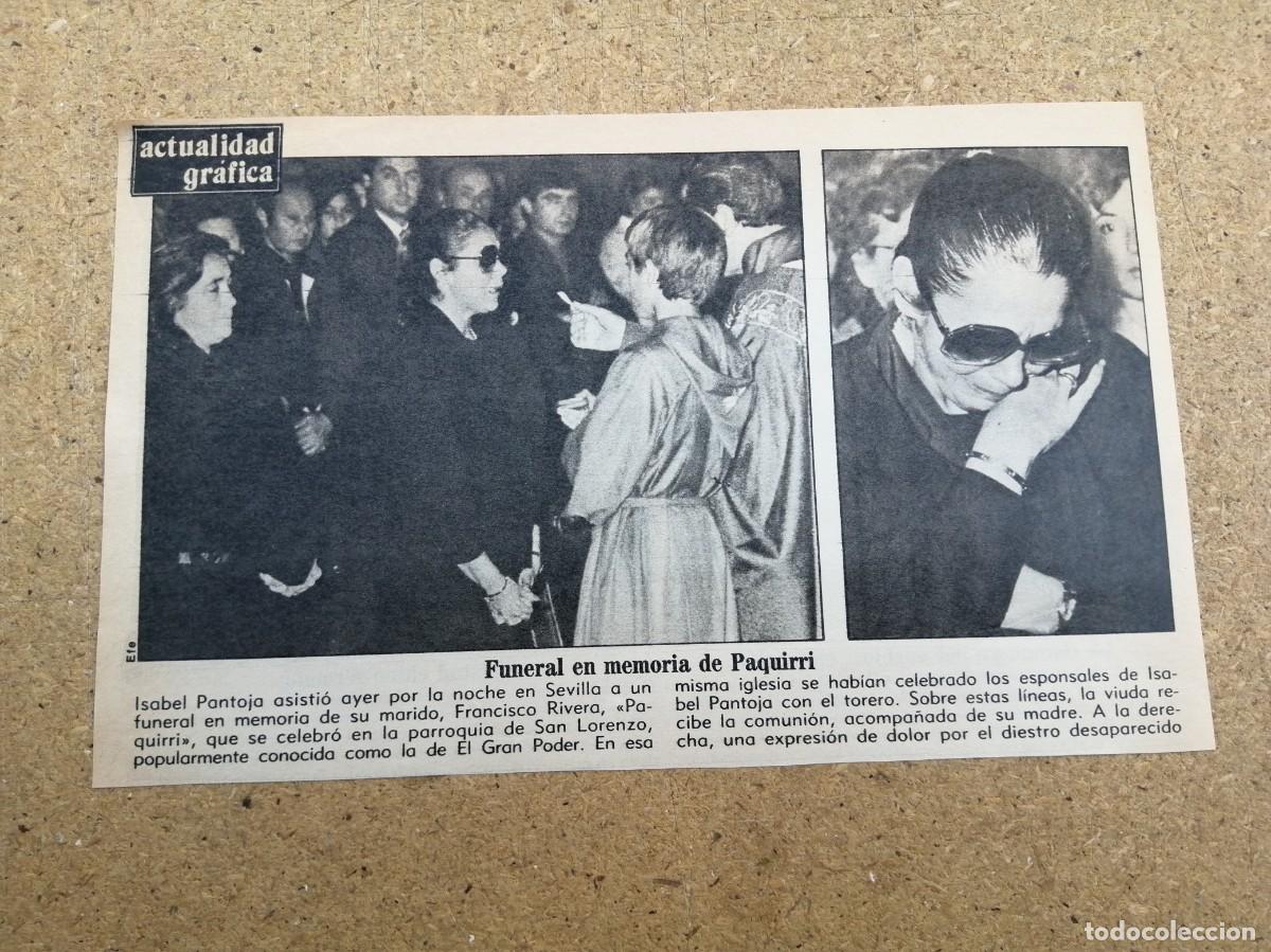 Otros art&iacute;culos de coleccionismo en papel: ARTICULO. FUNERAL EN MEMORIA DE PAQUIRRI