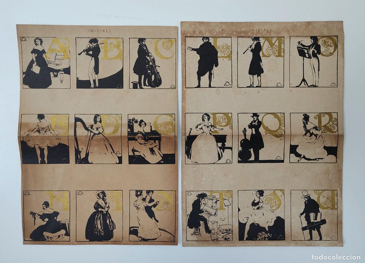 Otros art&iacute;culos de coleccionismo en papel: L&aacute;minas reproducci&oacute;n de la obra INIZIALI del ilustrador Aleardo Terzi, 1910