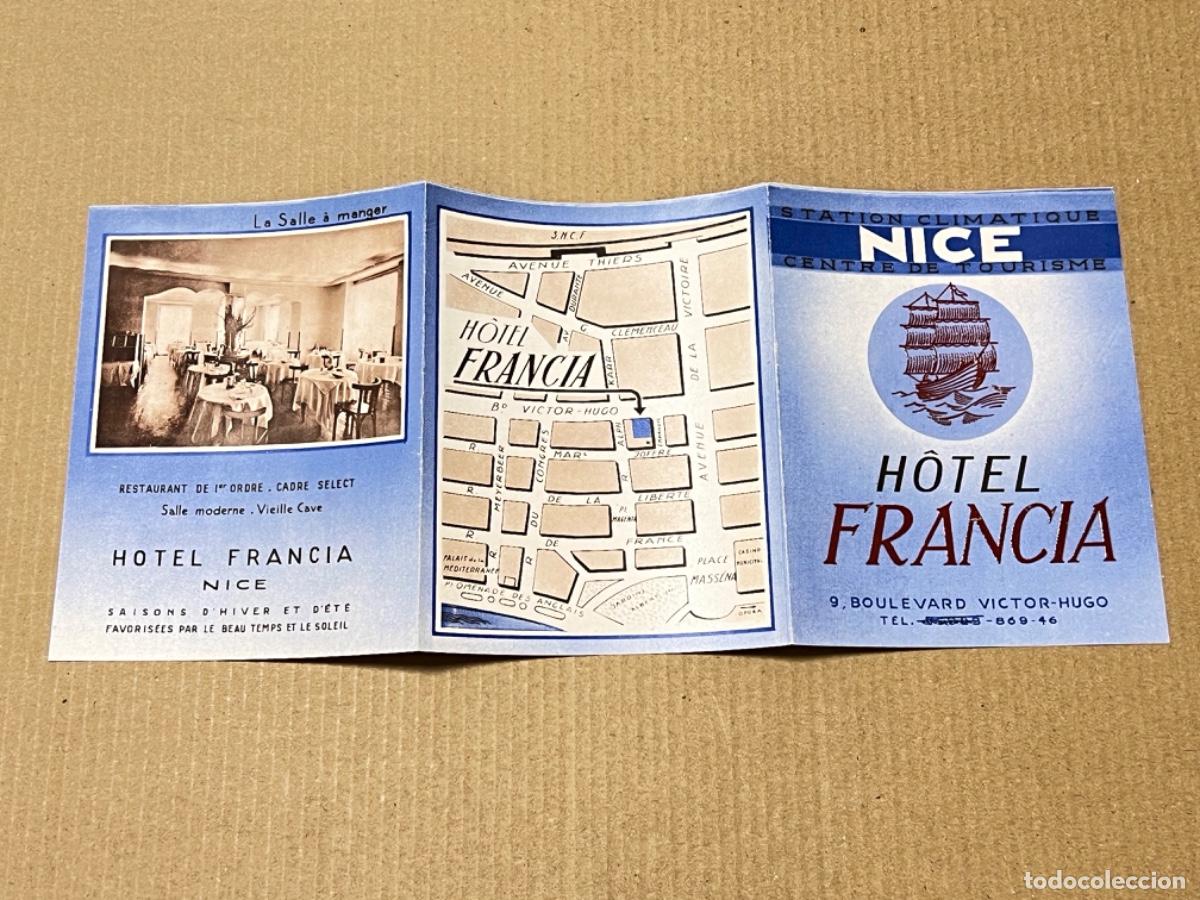 Otros art&iacute;culos de coleccionismo en papel: Antigua Publicidad de HOTEL FRANCIA NICE papel antiguo