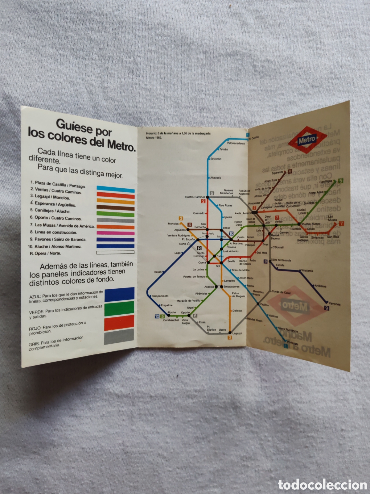 Otros art&iacute;culos de coleccionismo en papel: Plano metro de Madrid marzo 1982