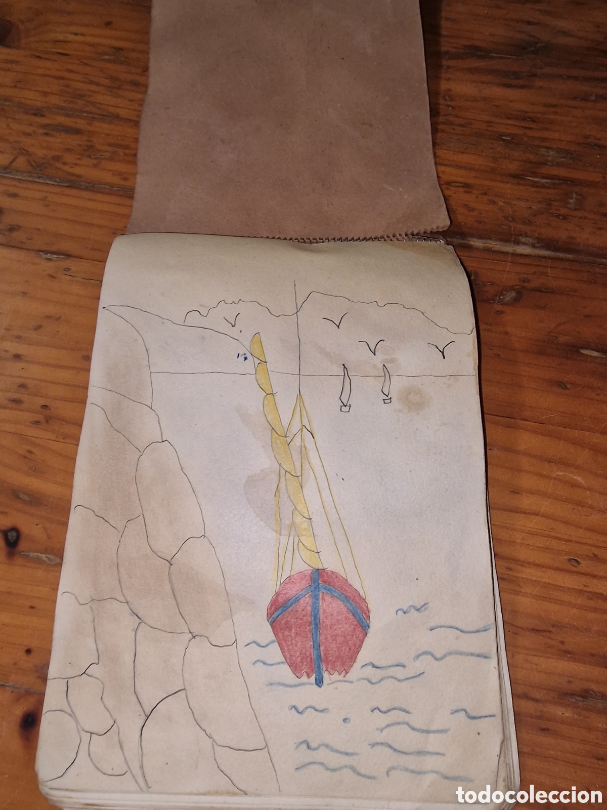 Paper Collecting Others: Antiguo Block de dibujo ,con firma y fecha a&ntilde;o 1944