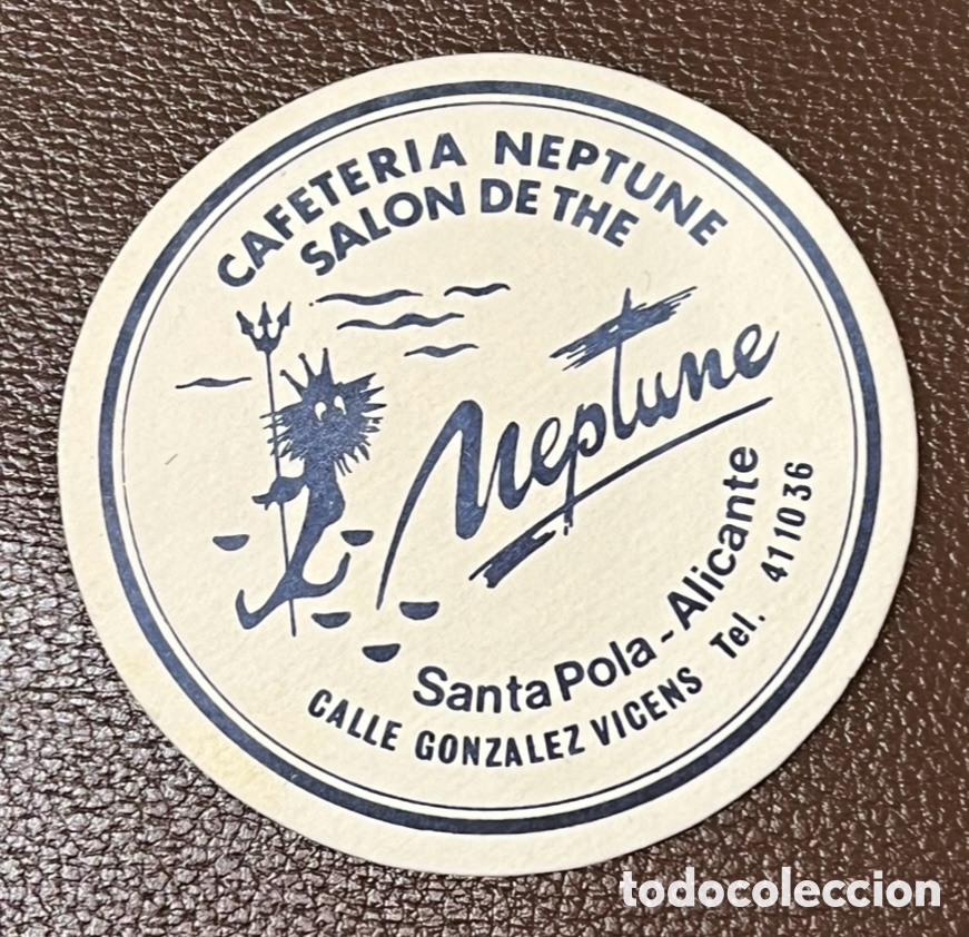 Otros art&iacute;culos de coleccionismo en papel: Posavasos. NEPTUNE. Cafeteria. Sal&oacute;n de The. Santa Pola. Alicante. A&ntilde;os 70.