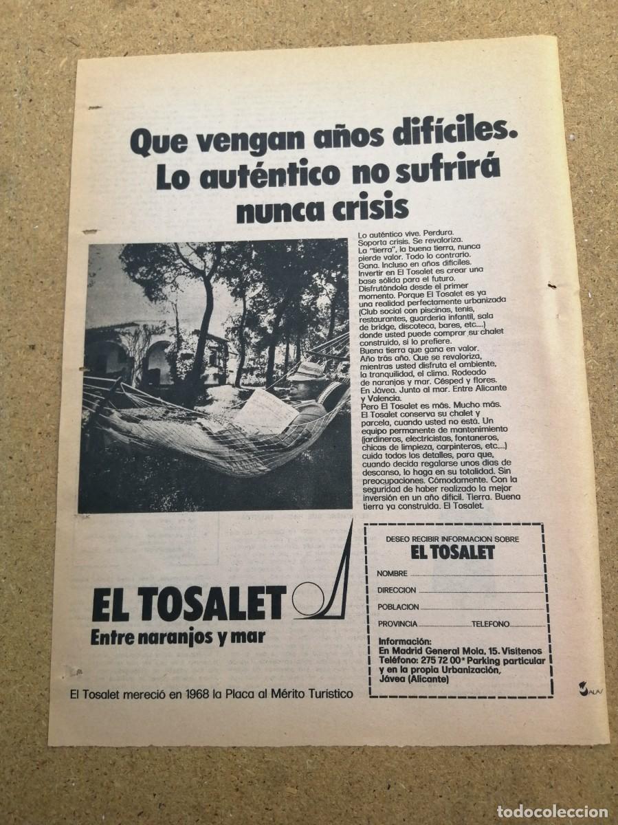 Otros art&iacute;culos de coleccionismo en papel: ANUNCIO. VIVIENDAS EN EL TOSALET, JAVEA