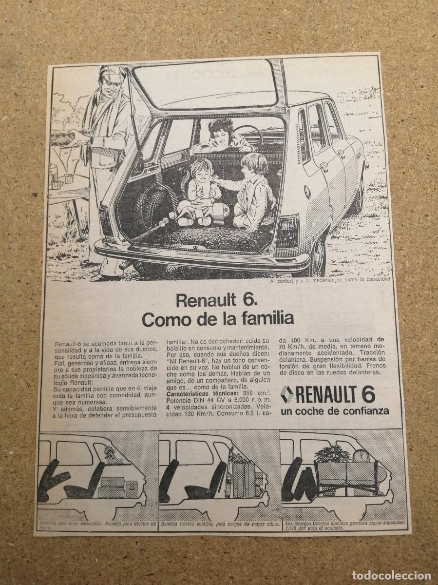 Otros art&iacute;culos de coleccionismo en papel: ANUNCIO. RENAULT 6..