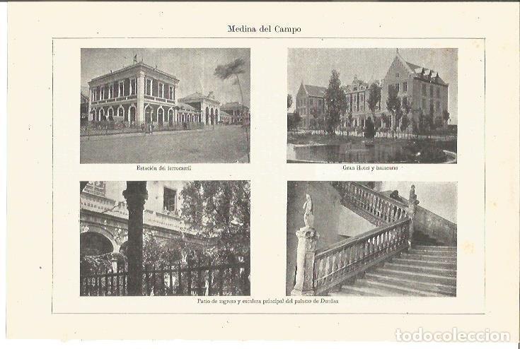 Sammelleidenschaft Andere Papierartikel: LAMINA V03214: Palacio de Due&ntilde;as, estacion y Gran Hotel en Medina del Campo - Varios