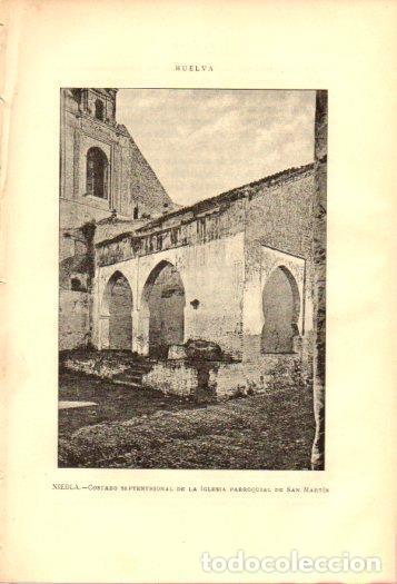 Otros art&iacute;culos de coleccionismo en papel: LAMINA V27029: Huelva. Iglesia de San Martin en Niebla - Rodrigo Amador de los Rios