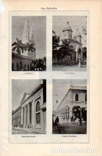 Otros art&iacute;culos de coleccionismo en papel: LAMINA V39519: Basilica, Catedral, Banco Salvadore&ntilde;o y Portal de Occidente en San San Salvador - Var