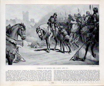 Otros art&iacute;culos de coleccionismo en papel: LAMINA V39104: Combate en Medina del Campo en 1441 por F. Blanch - Manuel Sandoval del Rio
