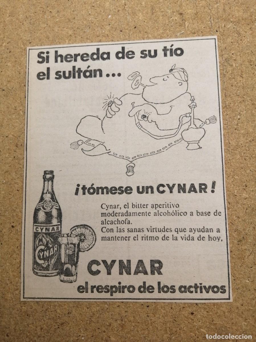 Otros art&iacute;culos de coleccionismo en papel: ANUNCIO. CYNAR, APERITIVO
