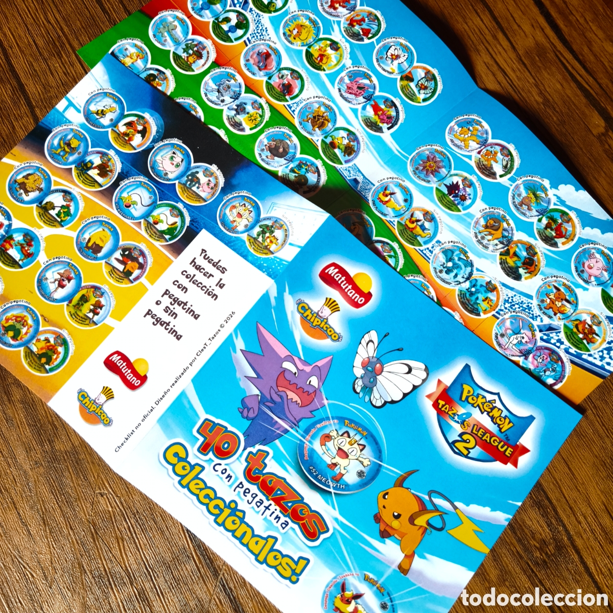 Otros art&iacute;culos de coleccionismo en papel: Checklist Tazos Pok&eacute;mon league 2