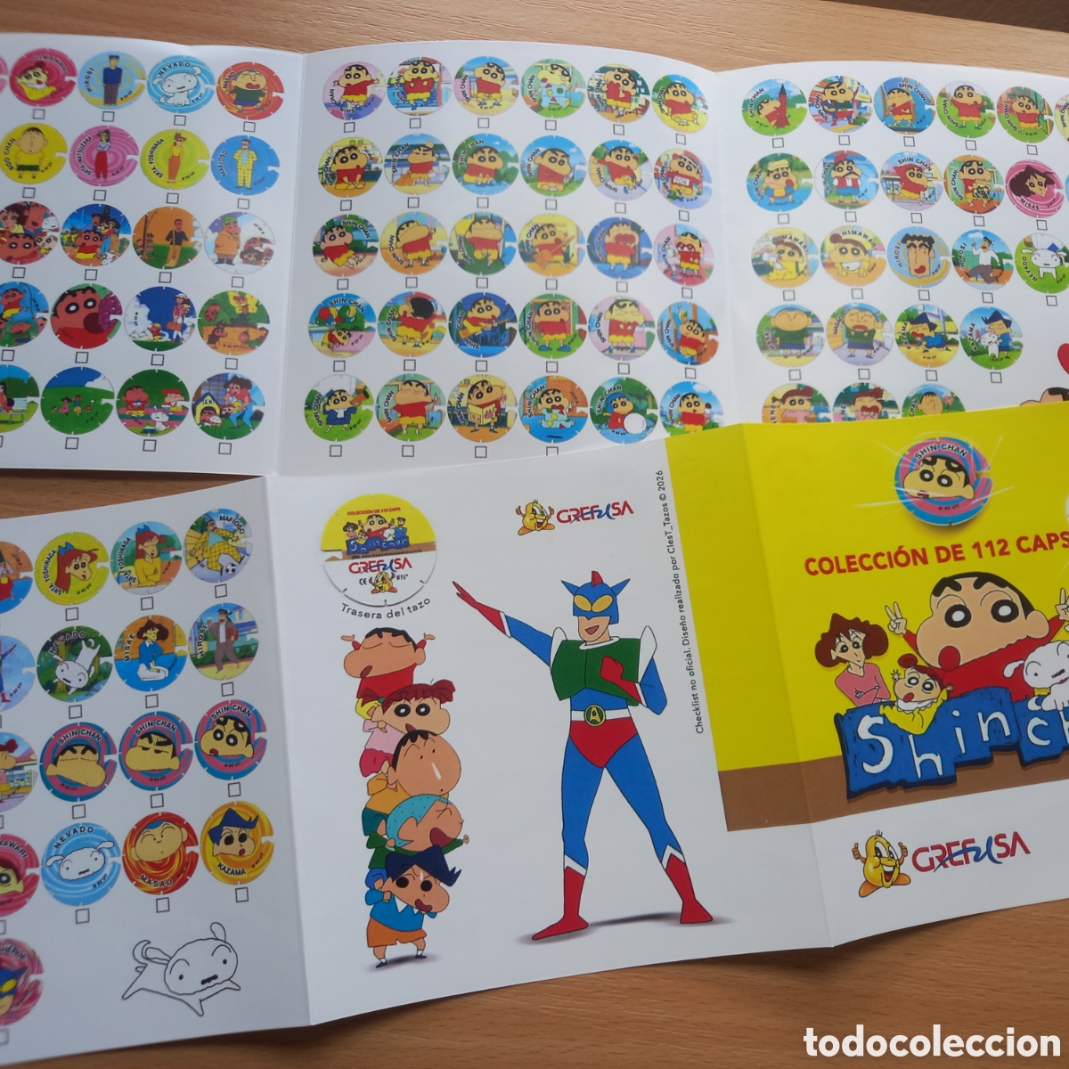 Otros art&iacute;culos de coleccionismo en papel: Checklist tazos Shinchan Grefusa
