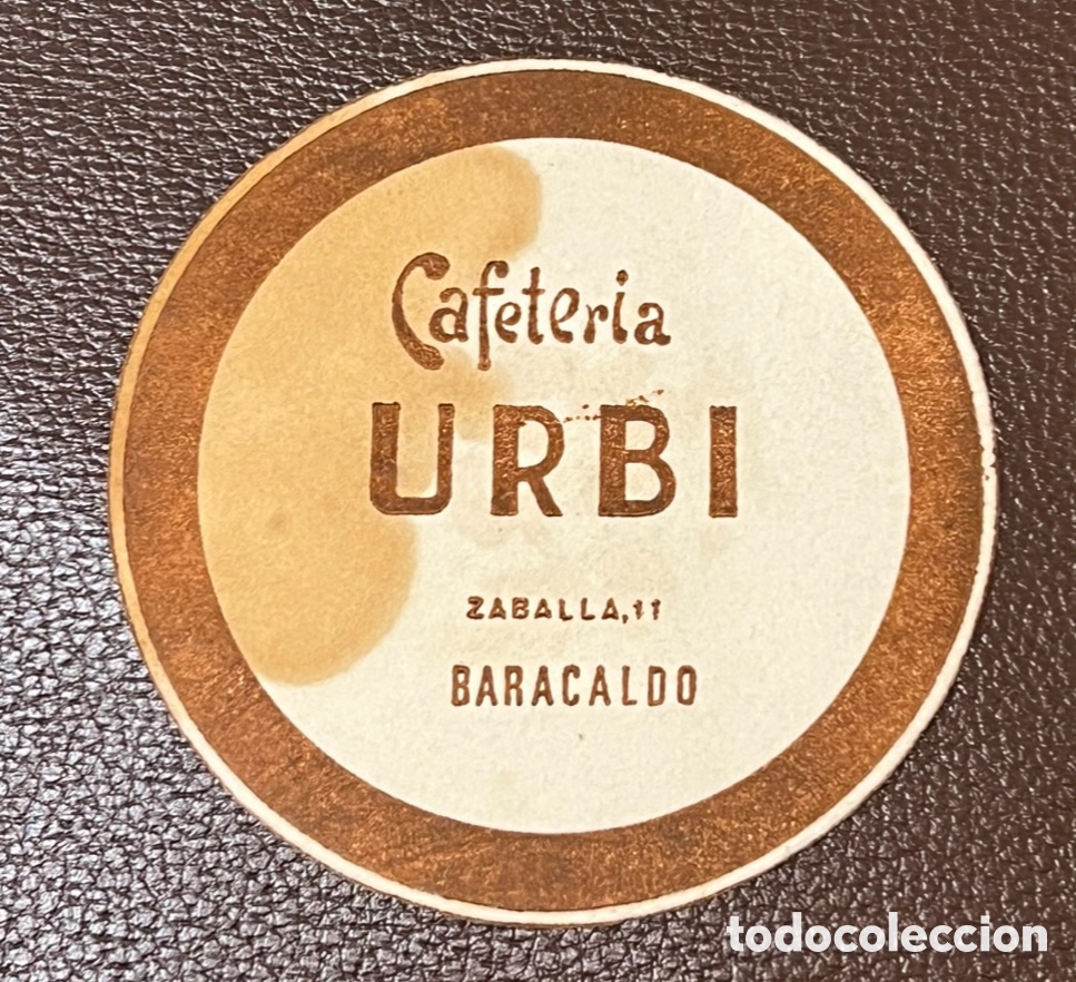 Otros art&iacute;culos de coleccionismo en papel: Posavasos. Cafeteria URBI. Baracaldo. Vizcaya. A&ntilde;os 70.