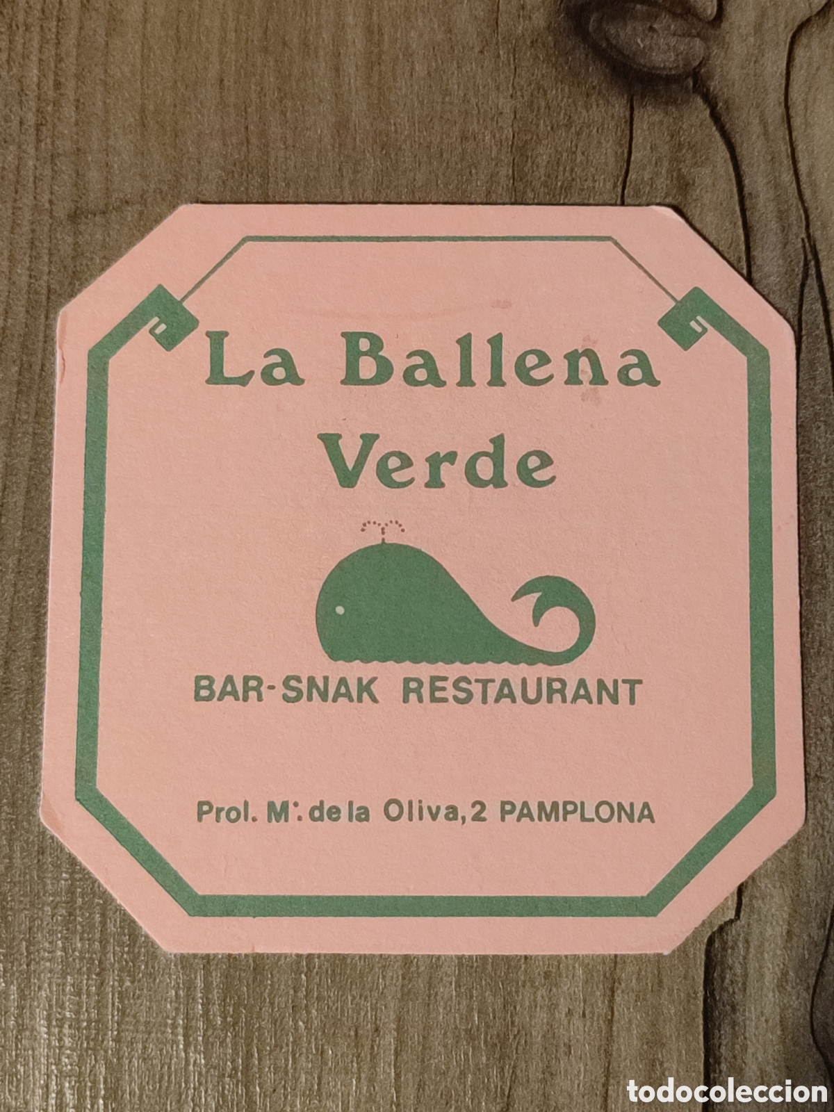 Otros art&iacute;culos de coleccionismo en papel: Bar La Ballena Verde BAR Restaurante PAMPLONA