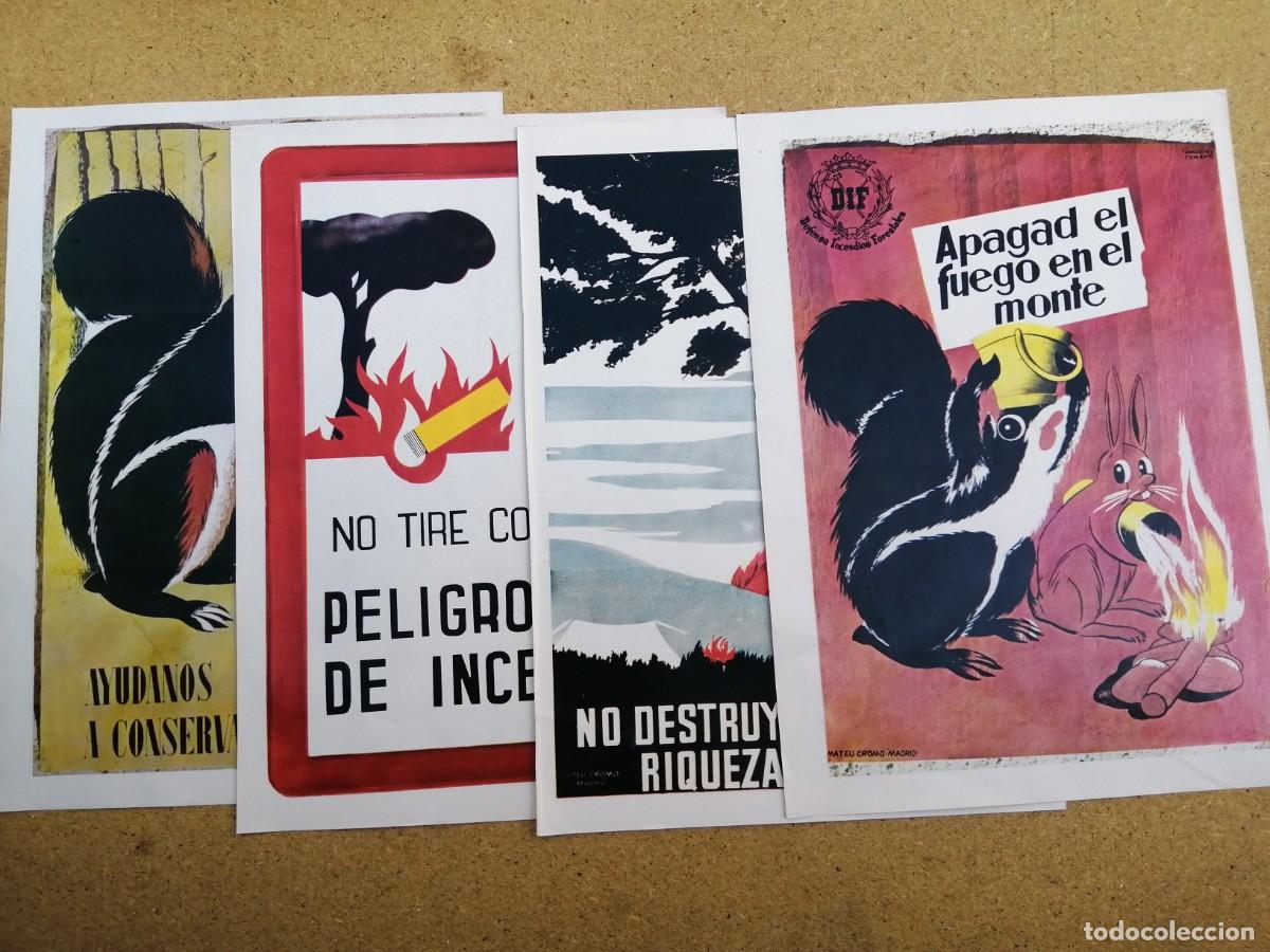 Otros art&iacute;culos de coleccionismo en papel: CUATRO ANUNCIOS DEFENSA INCENCIOS FORESTALES (A&Ntilde;OS 70)