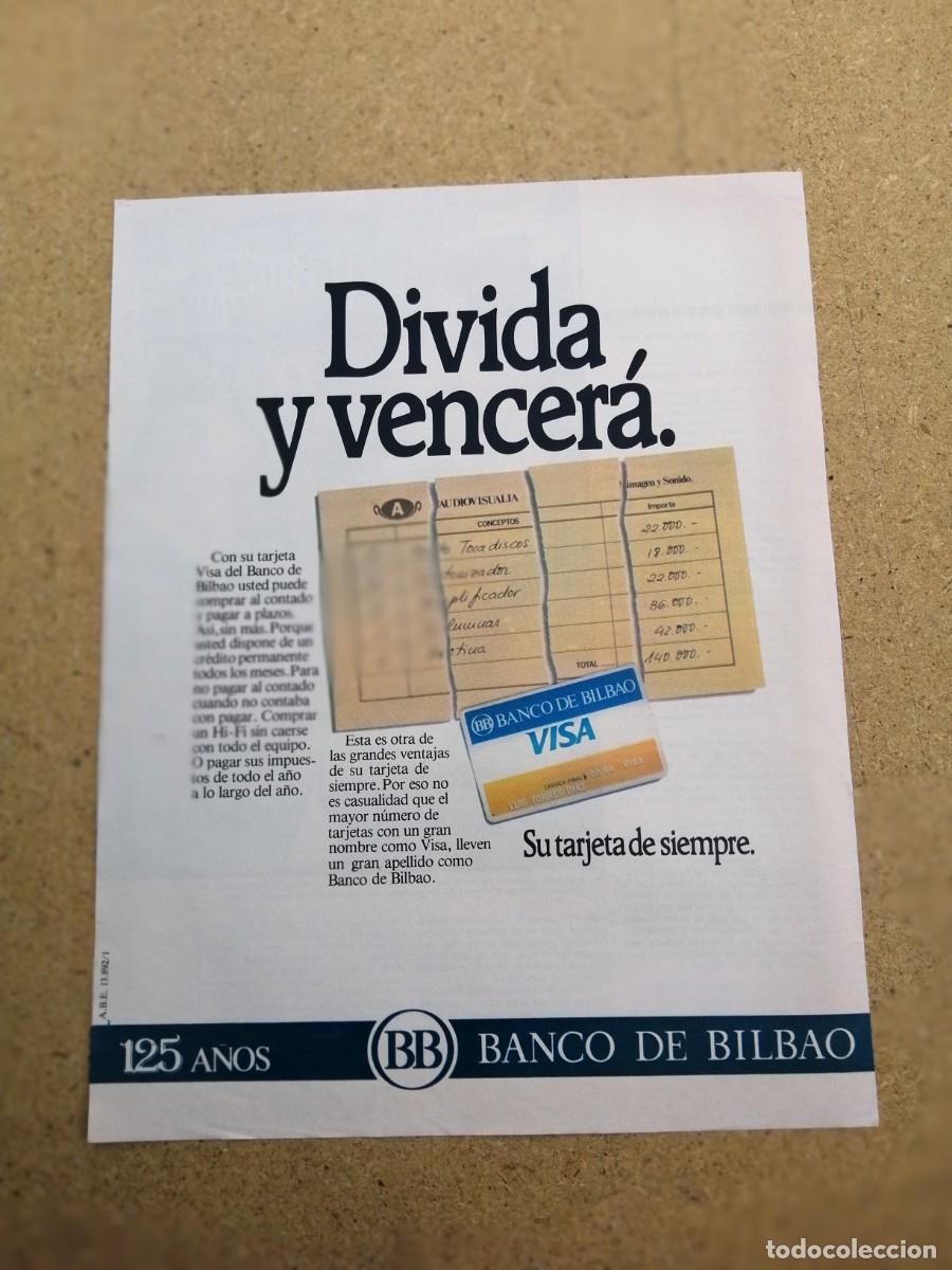 Otros art&iacute;culos de coleccionismo en papel: ANUNCIO. TARJETA VISA DEL BANCO DE BILBAO