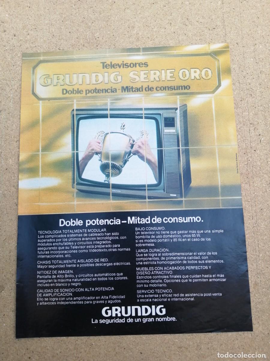 Otros art&iacute;culos de coleccionismo en papel: ANUNCIO. TELEVISOR GRUNDIG SERIE ORO