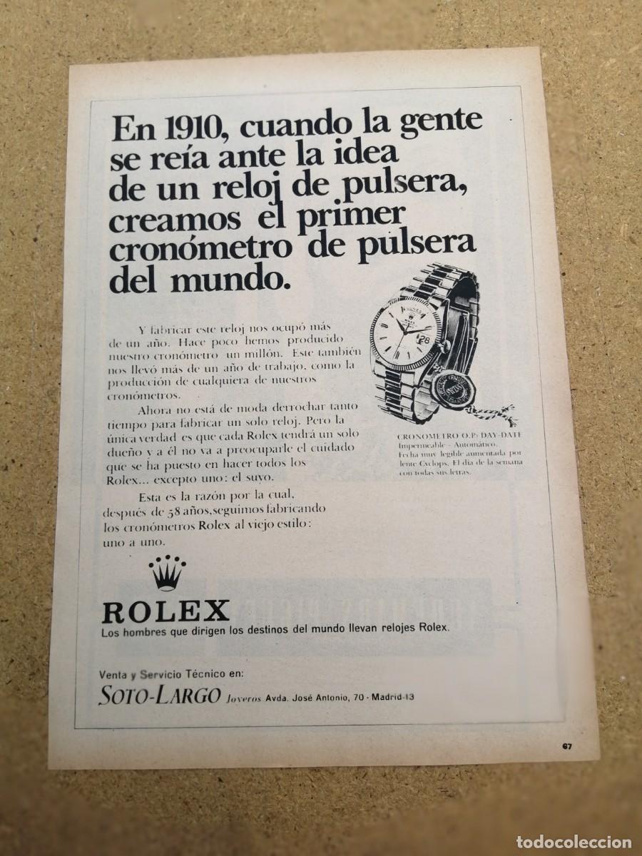 Otros art&iacute;culos de coleccionismo en papel: ANUNCIO. ROLEX......
