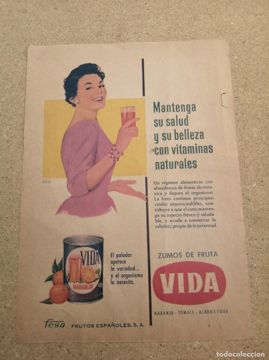 Otros art&iacute;culos de coleccionismo en papel: ANUNCIO. ZUMOS VIDA.