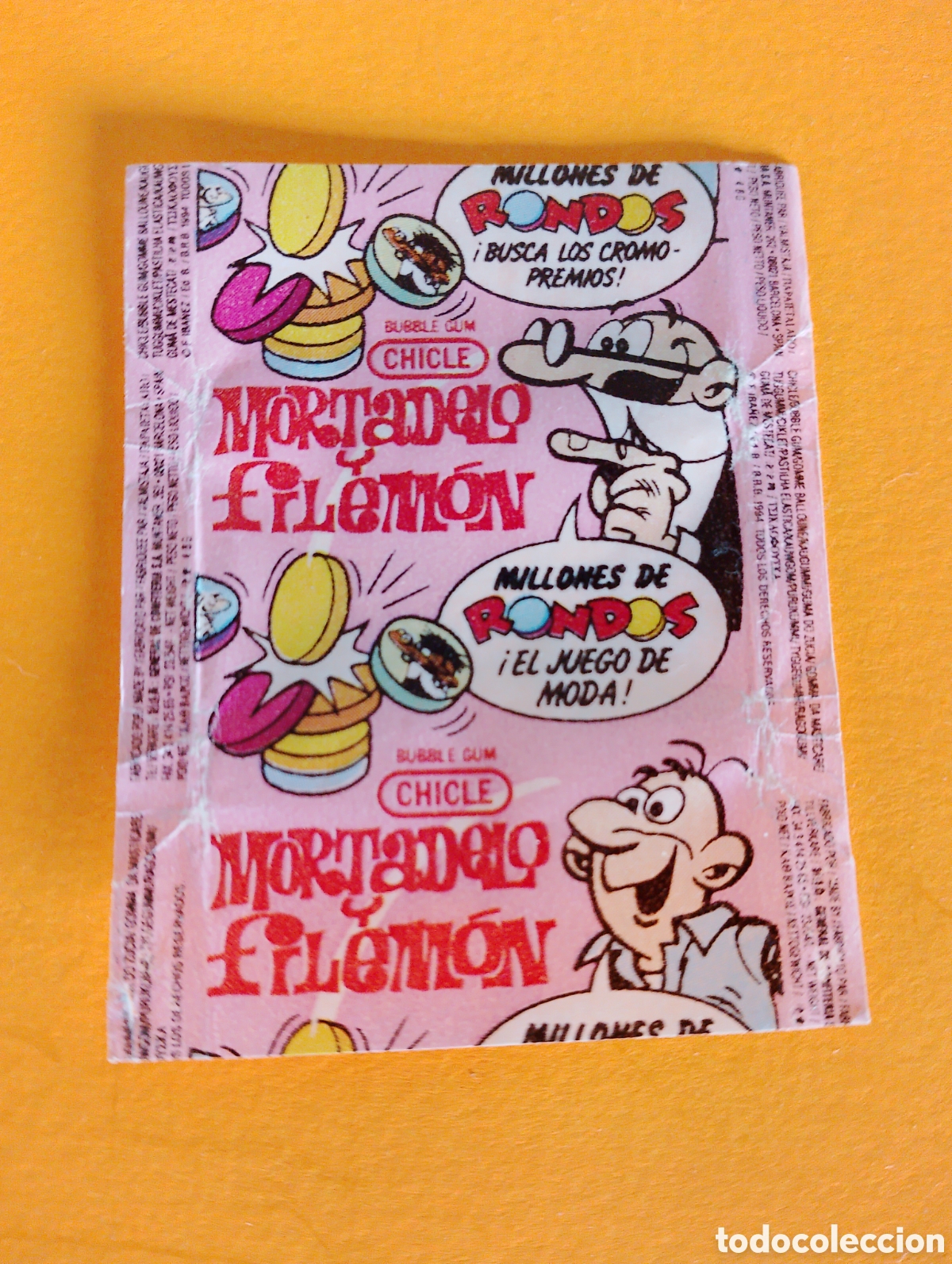 Otros art&iacute;culos de coleccionismo en papel: Cromo chicles pellejos Mortadelo, envoltorio
