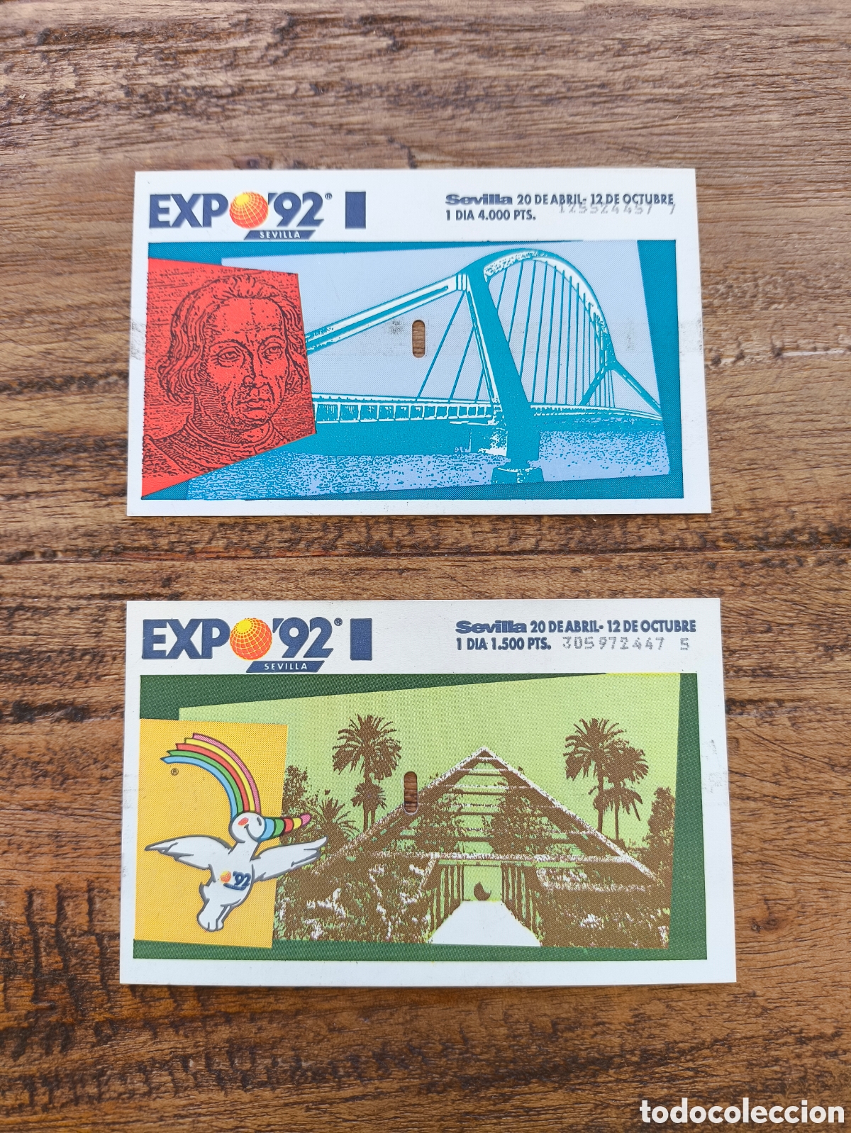 Otros art&iacute;culos de coleccionismo en papel: Lote de Entradas EXPO 92 Exposici&oacute;n Universal de Sevilla 1992 1 d&iacute;a Adulto y Tercera Edad