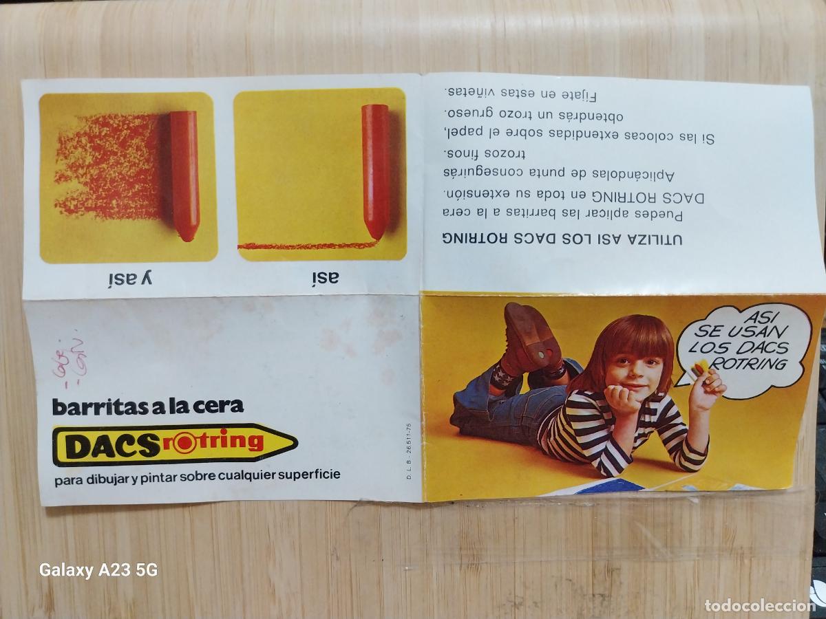 Otros art&iacute;culos de coleccionismo en papel: DACS ROTRING CERAS FOLIO PUBLICIADAD 10X5.5CMS PLEGADO A&Ntilde;O 1975